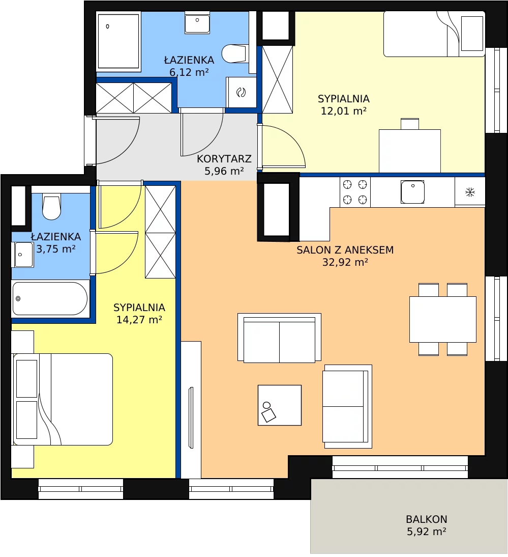 Zalety apartamentu 75.03 m², E.2.3
