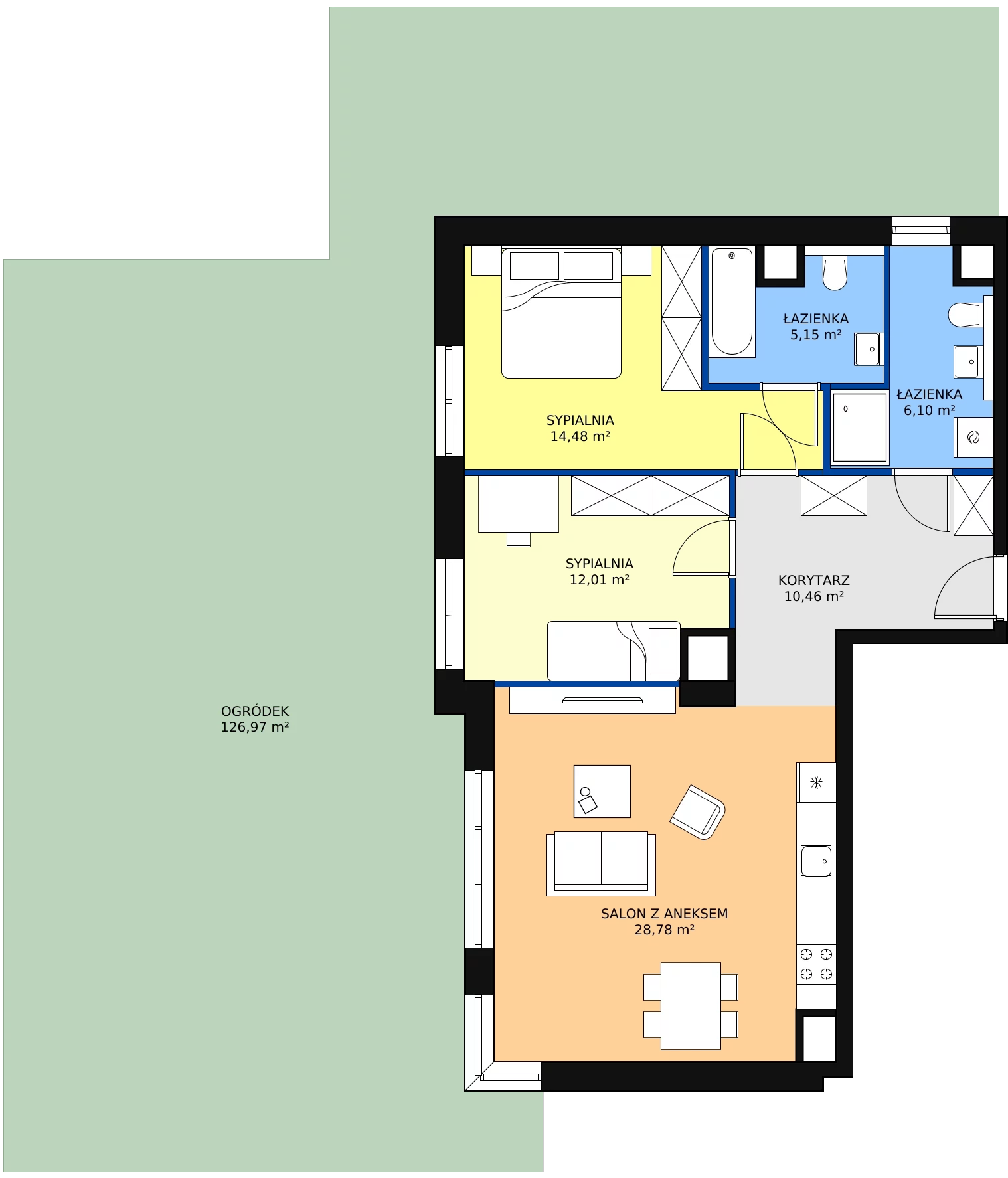 Zalety apartamentu 77.48 m², F.0.7