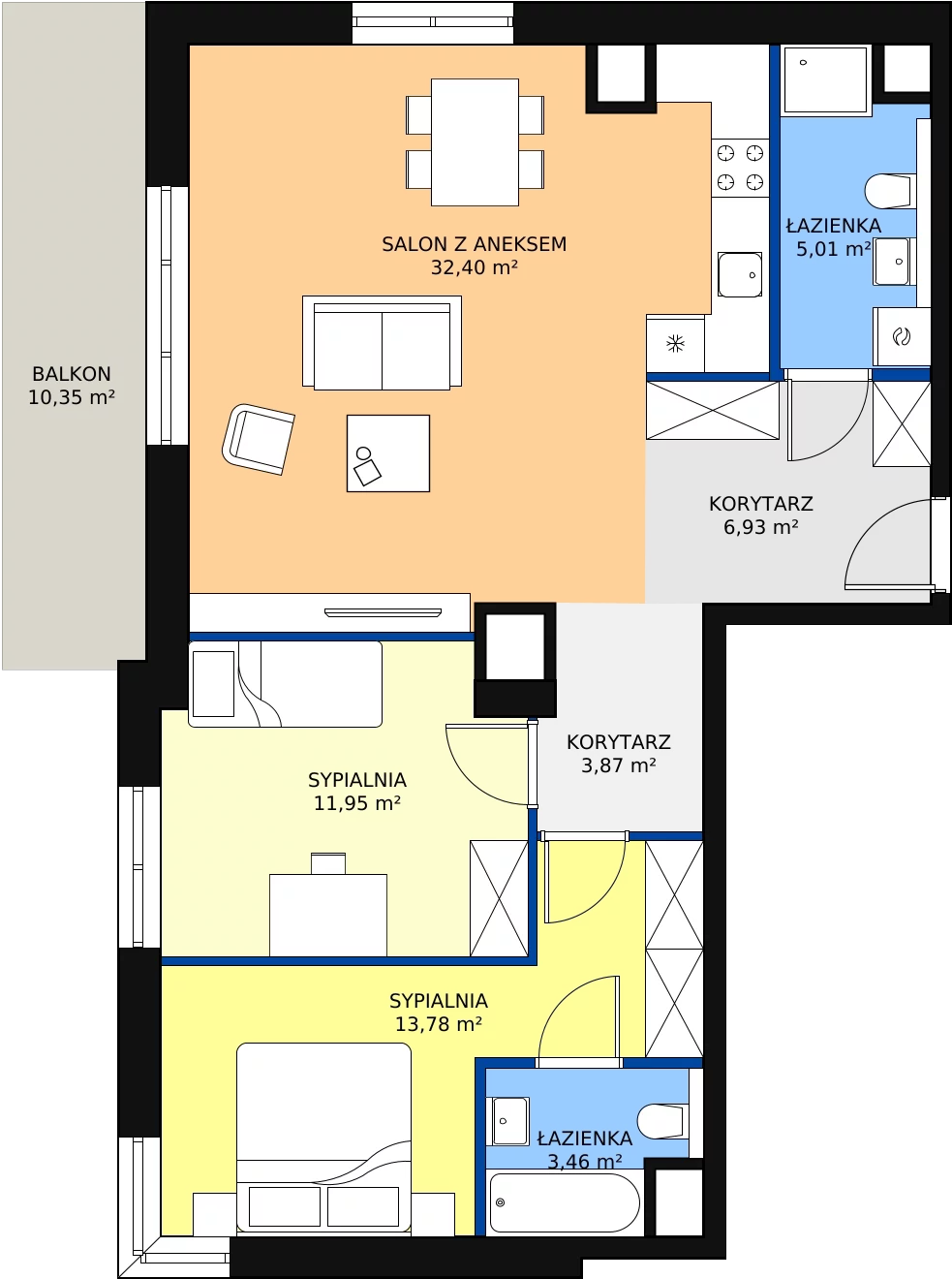 Zalety mieszkania 77.79 m², F.2.7