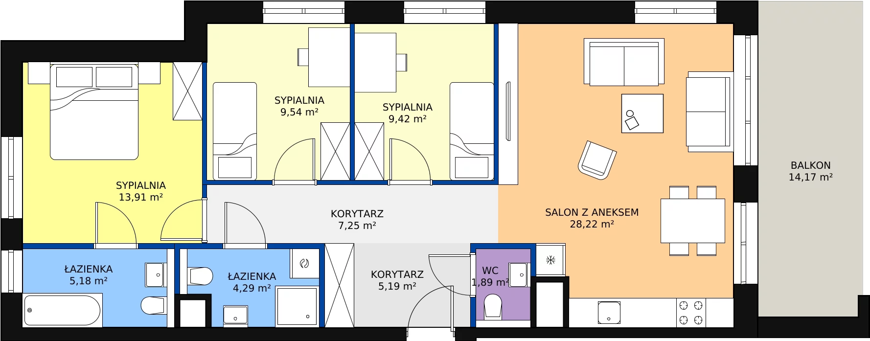 Zalety apartamentu 87.76 m², G.1.6