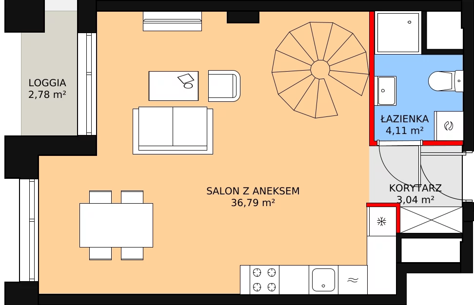 Mieszkanie 87,33 m², piętro 13, oferta nr AA.87, Strefa Progress, Łódź, Śródmieście, Śródmieście-Wschód, al. Kościuszki 132 / ul. Piotrkowska 217