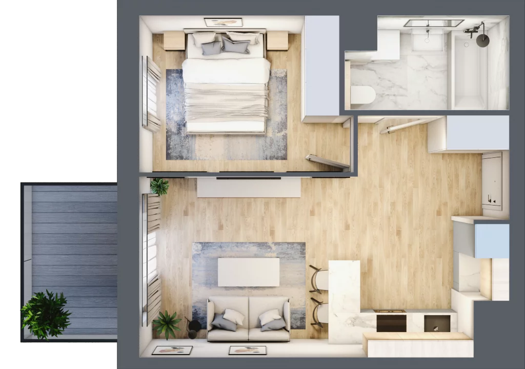 2 pokoje, apartament 37,49 m², piętro 2, oferta nr J.3.08, CITYFLOW, Warszawa, Wola, Ulrychów, ul. Redutowa 9