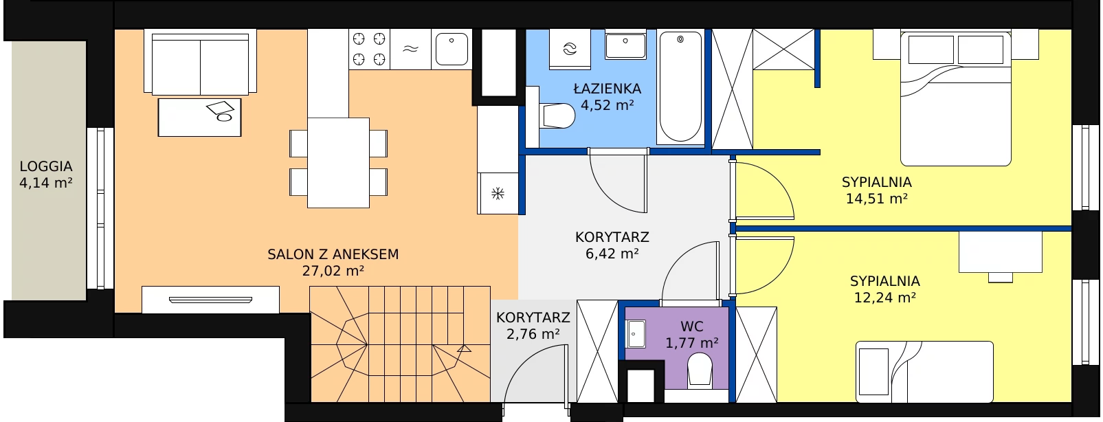 Zalety apartamentu 69.24 m², J.9.01