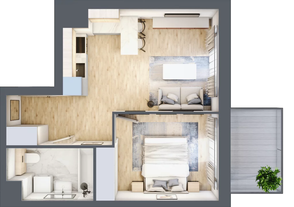 2 pokoje, apartament 36,61 m², piętro 5, oferta nr M.6.05, CITYFLOW, Warszawa, Wola, Ulrychów, ul. Redutowa 9