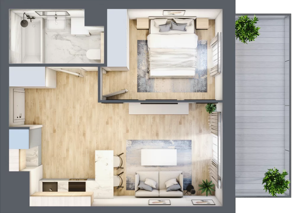 2 pokoje, apartament 37,50 m², piętro 3, oferta nr N.4.01, CITYFLOW, Warszawa, Wola, Ulrychów, ul. Redutowa 9