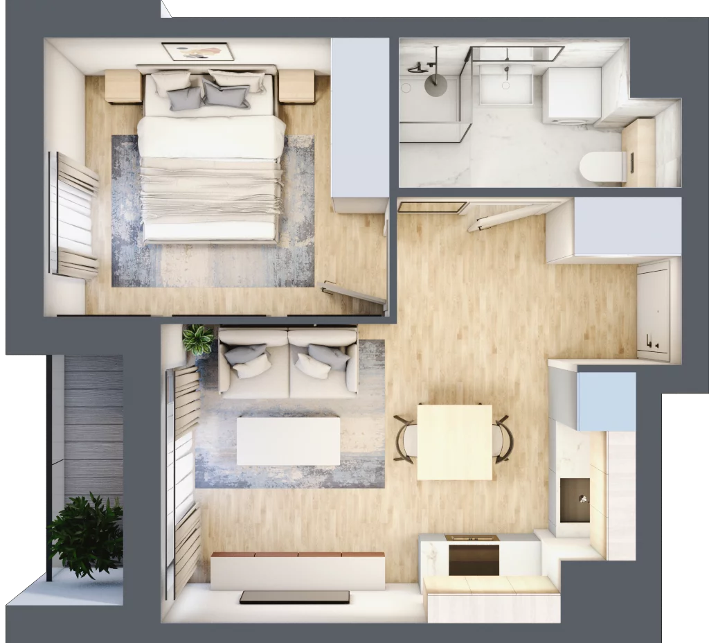 2 pokoje, mieszkanie 32,51 m², piętro 5, oferta nr N.6.04, CITYFLOW, Warszawa, Wola, Ulrychów, ul. Redutowa 9