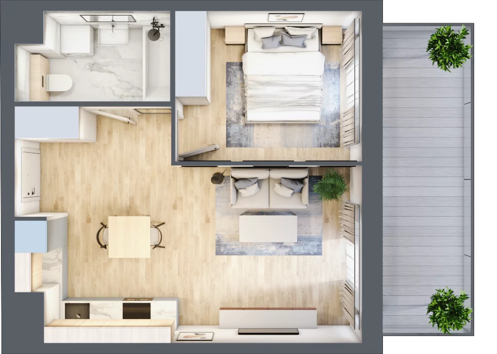 2 pokoje, apartament 38,95 m², piętro 2, oferta nr S.3.03, CITYFLOW, Warszawa, Wola, Ulrychów, ul. Redutowa 9