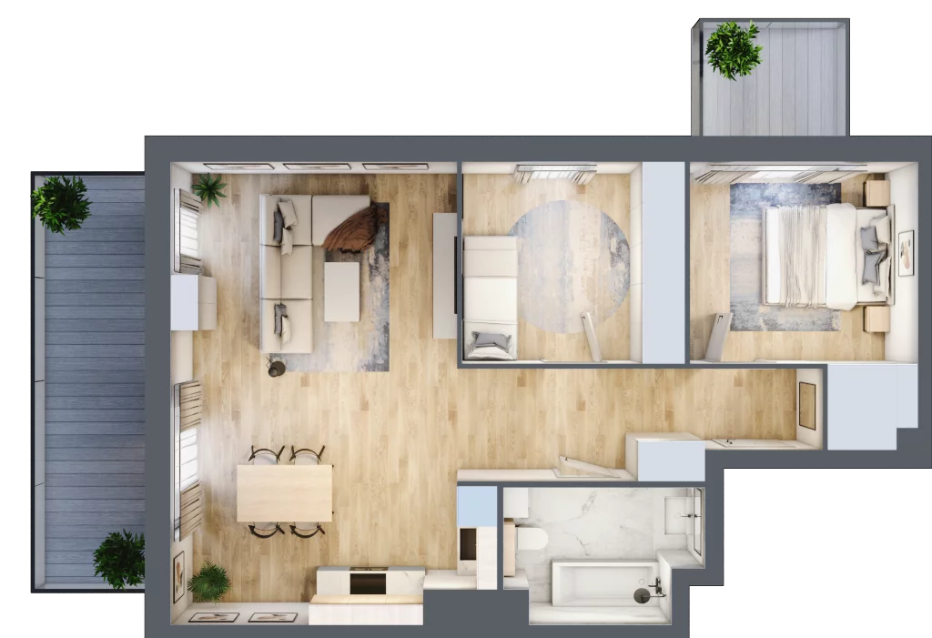 3 pokoje, apartament 66,17 m², piętro 3, oferta nr U.4.02, CITYFLOW, Warszawa, Wola, Ulrychów, ul. Redutowa 9