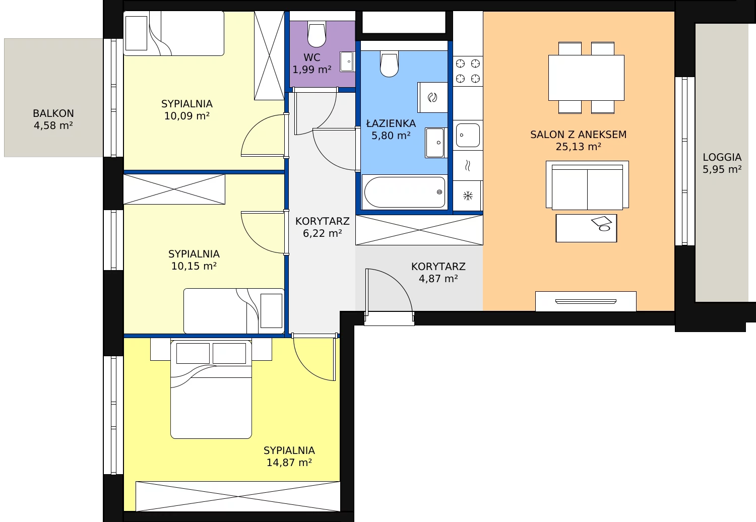 Zalety apartamentu 79.12 m², U.5.01