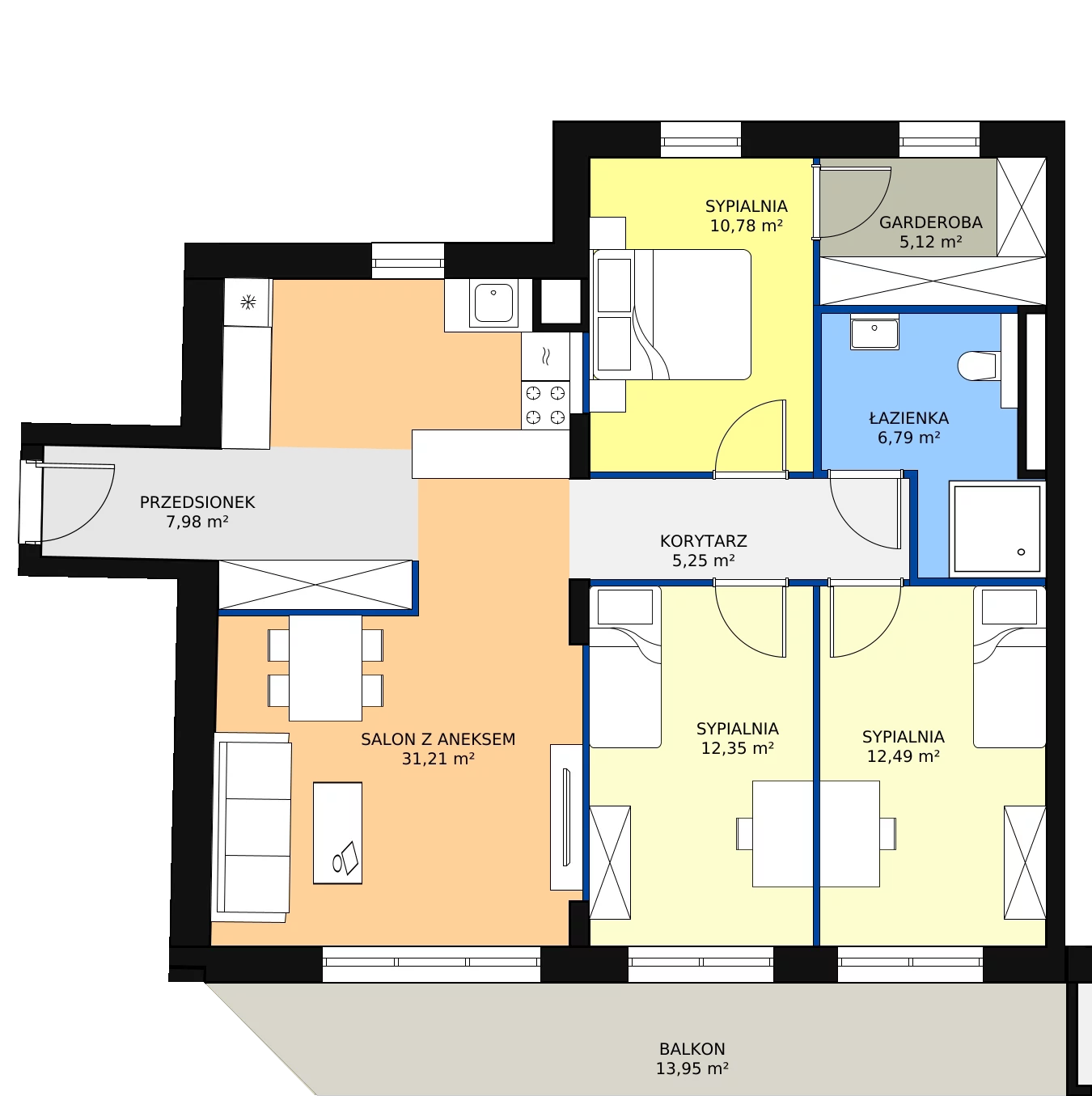 4 pokoje, apartament 96,62 m², piętro 1, oferta nr C.02.05, NOW, Łódź, Widzew, Stary Widzew, ul. Dowborczyków 18