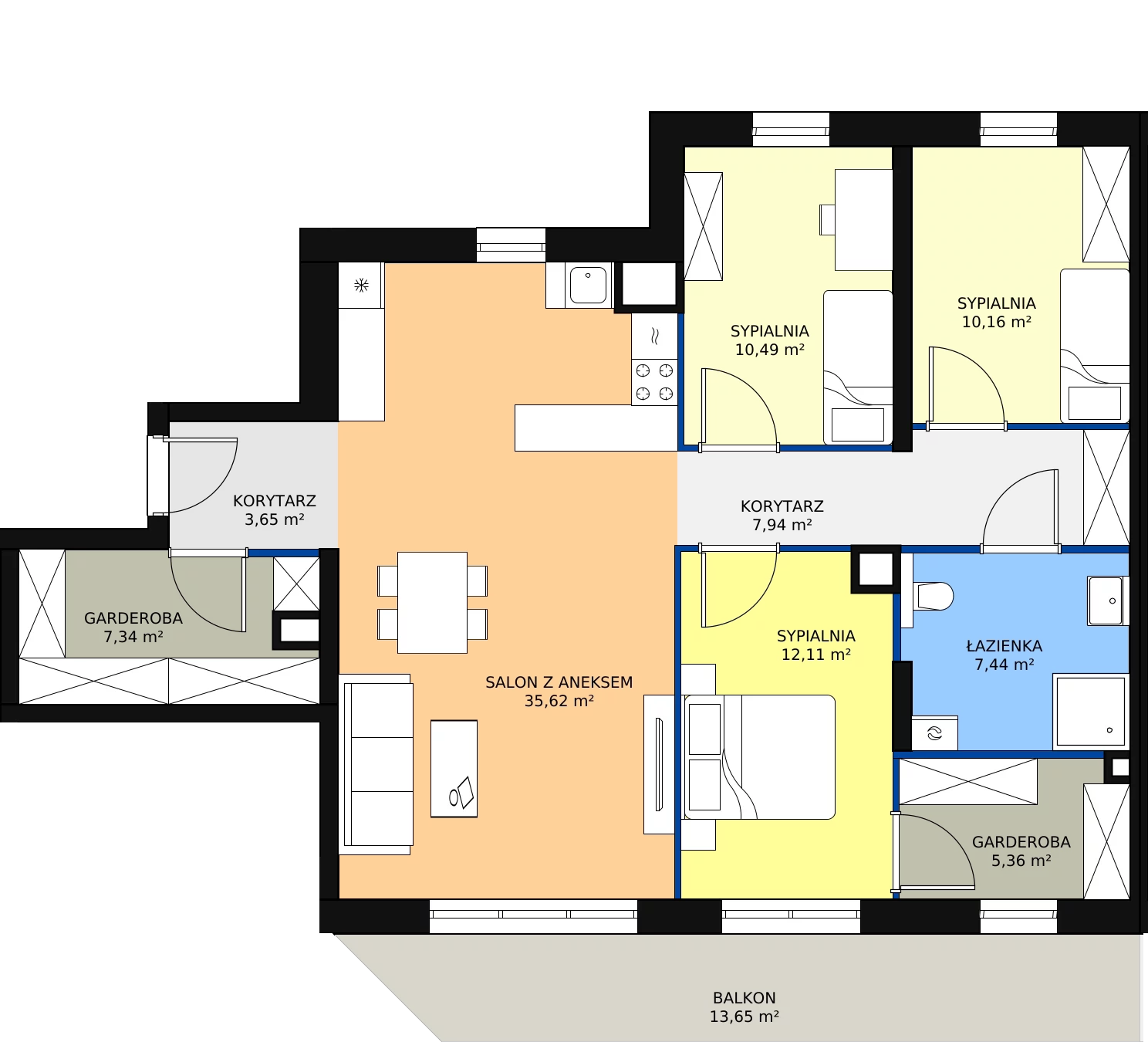 4 pokoje, apartament 101,64 m², piętro 1, oferta nr D.02.05, NOW, Łódź, Widzew, Stary Widzew, ul. Dowborczyków 18