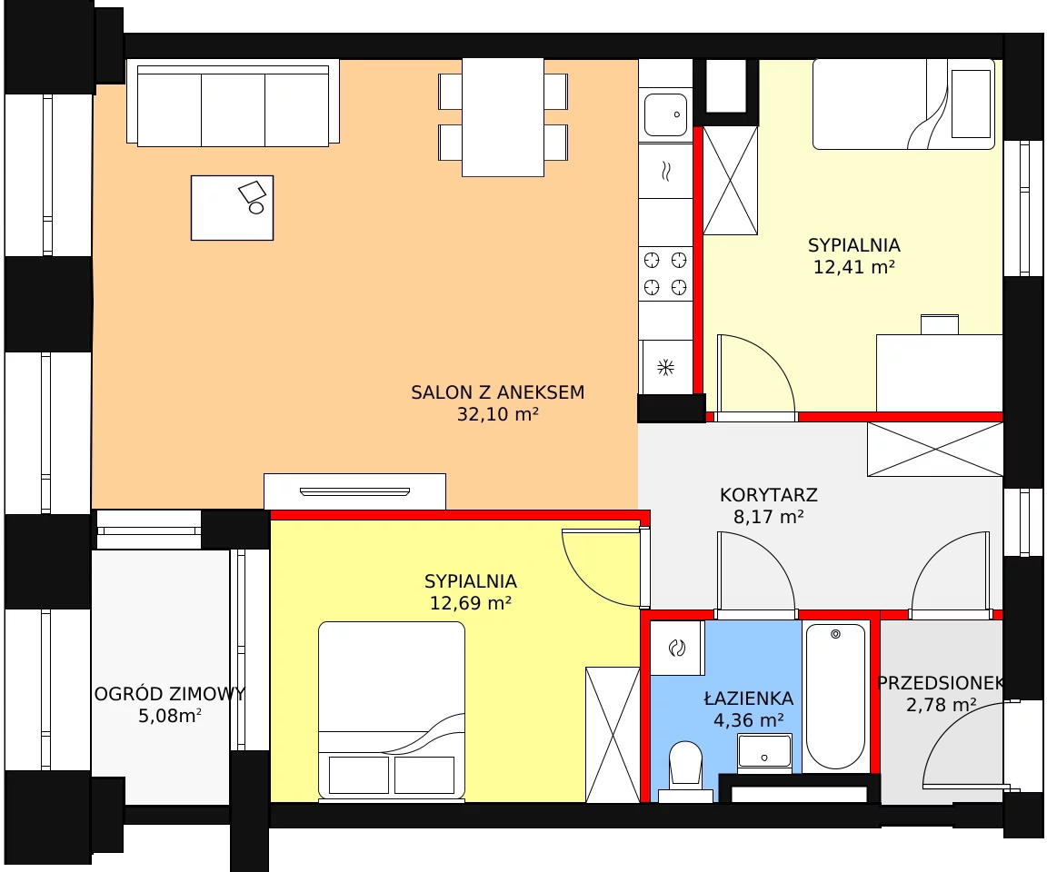 Apartament 73,57 m², piętro 1, oferta nr M046, Warzelnia, Warszawa, Praga Północ, Nowa Praga, ul. Szwedzka 28