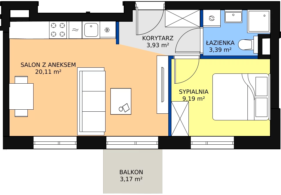 2 pokoje, apartament 37,16 m², piętro 1, oferta nr M047, Warzelnia, Warszawa, Praga Północ, Nowa Praga, ul. Szwedzka 28