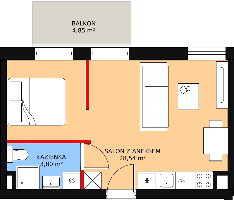 Apartament 32,56 m², piętro 1, oferta nr M050, Warzelnia, Warszawa, Praga Północ, Nowa Praga, ul. Szwedzka 28