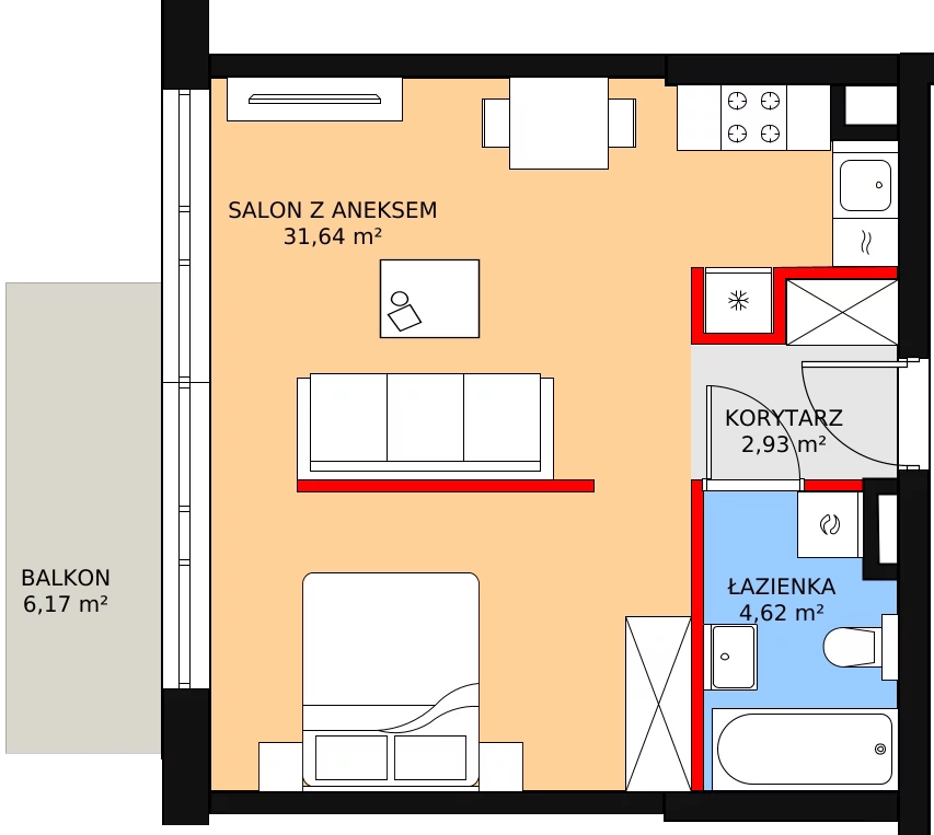 Apartament 39,83 m², piętro 2, oferta nr M017, Warzelnia, Warszawa, Praga Północ, Nowa Praga, ul. Szwedzka 28