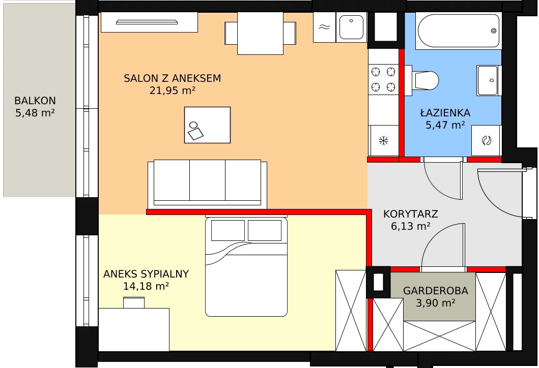 Apartament 52,30 m², piętro 1, oferta nr M006, Warzelnia, Warszawa, Praga Północ, Nowa Praga, ul. Szwedzka 28