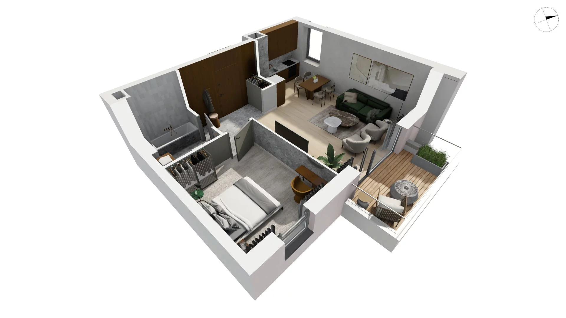 2 pokoje, apartament 51,00 m², piętro 2, oferta nr CYLK_CYLK_A.3.1, Legionów 121, Gdynia, Redłowo, ul. Legionów 121