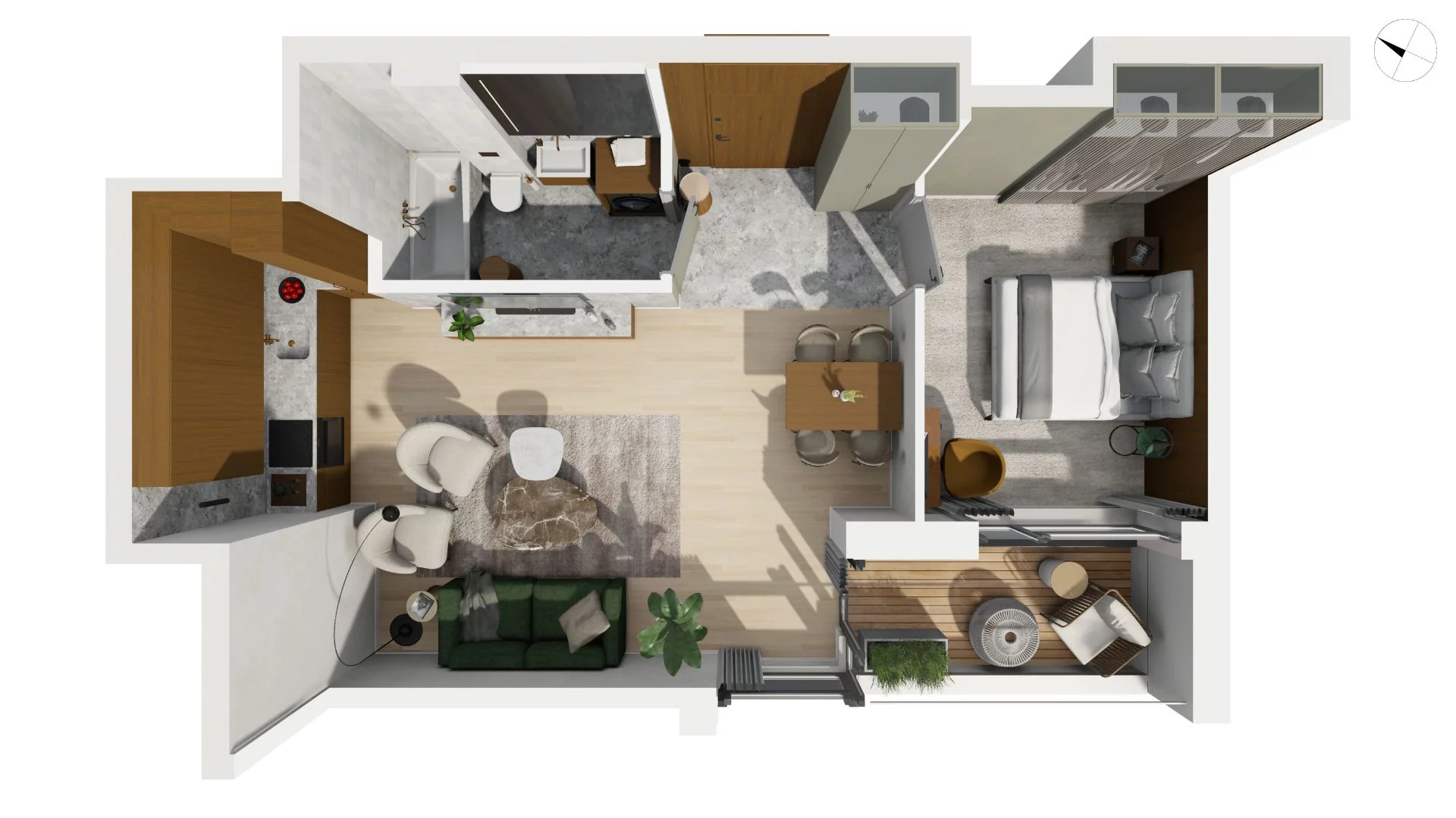 2 pokoje, apartament 51,70 m², piętro 5, oferta nr CYLK_CYLK_A.6.4, Legionów 121, Gdynia, Redłowo, ul. Legionów 121