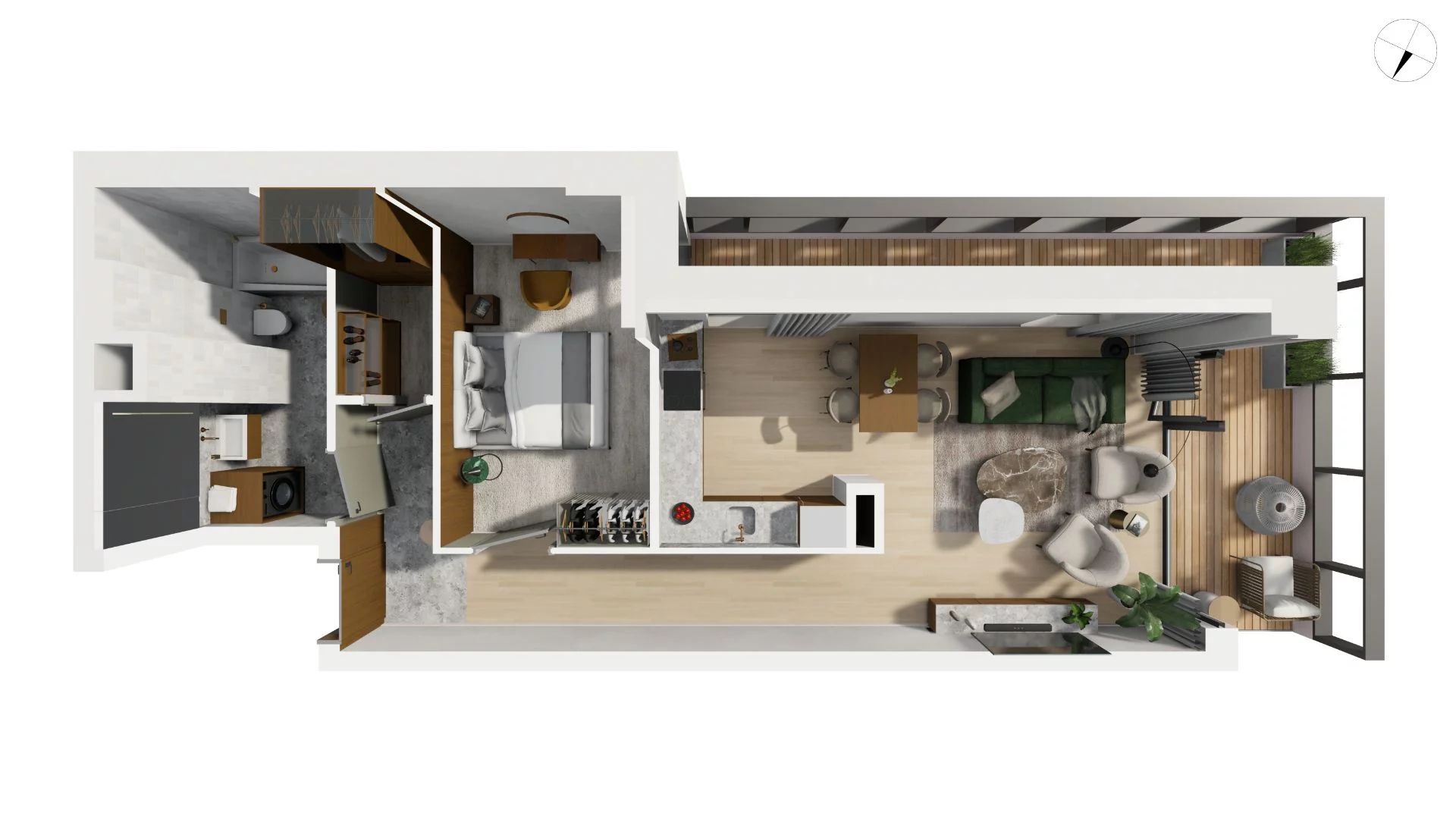2 pokoje, apartament 58,40 m², piętro 1, oferta nr CYLK_CYLK_C.2.5, Legionów 121, Gdynia, Redłowo, ul. Legionów 121