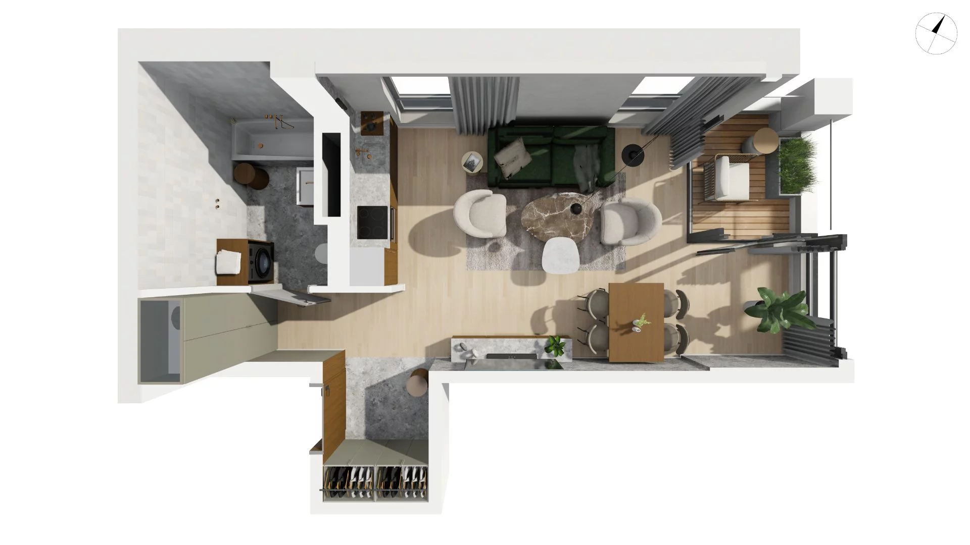 1 pokój, apartament 37,40 m², piętro 3, oferta nr CYLK_CYLK_E.4.1, Legionów 121, Gdynia, Redłowo, ul. Legionów 121