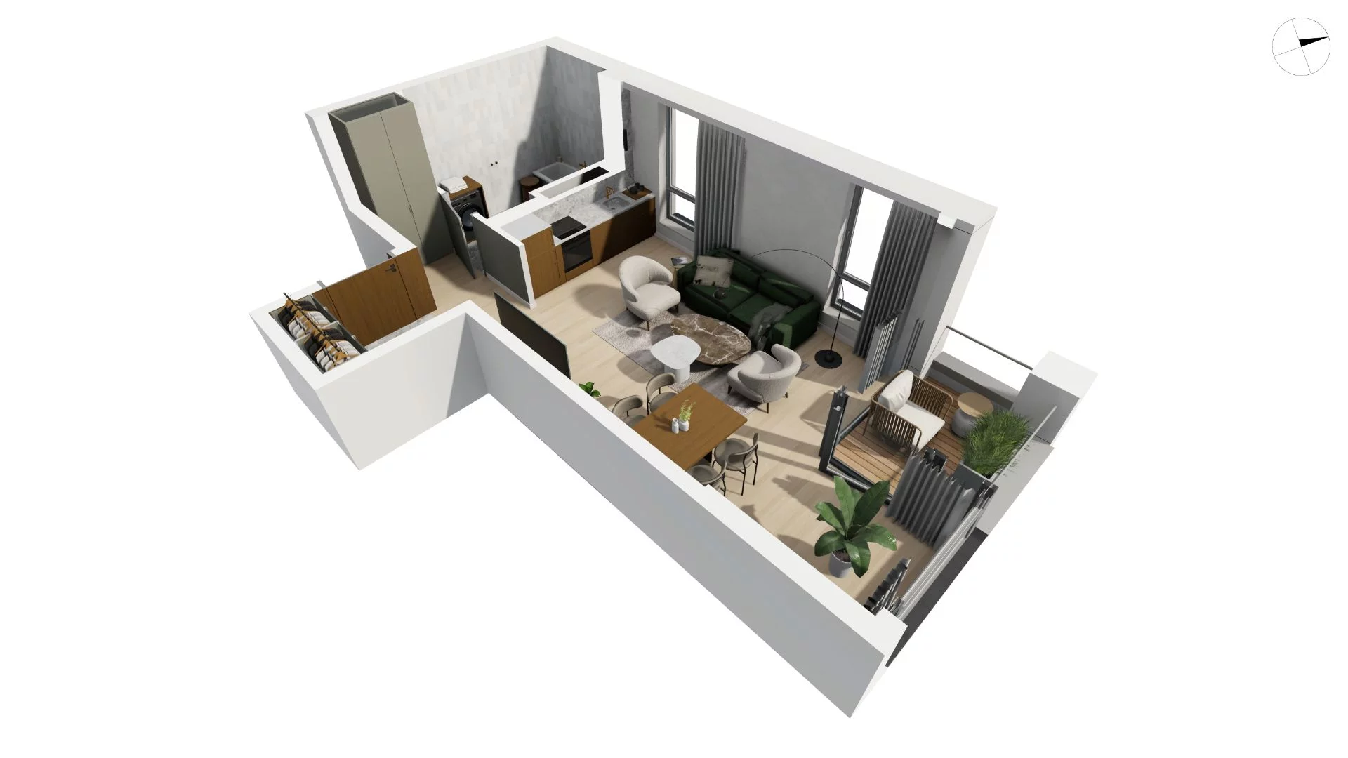 1 pokój, apartament 37,40 m², piętro 3, oferta nr CYLK_CYLK_E.4.1, Legionów 121, Gdynia, Redłowo, ul. Legionów 121