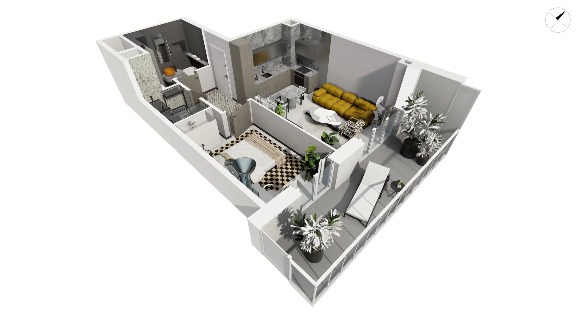 2 pokoje, apartament 48,70 m², piętro 1, oferta nr WLAD_A_A1.2.5, Miasto GDY, Gdynia, Śródmieście, ul. Władysława IV