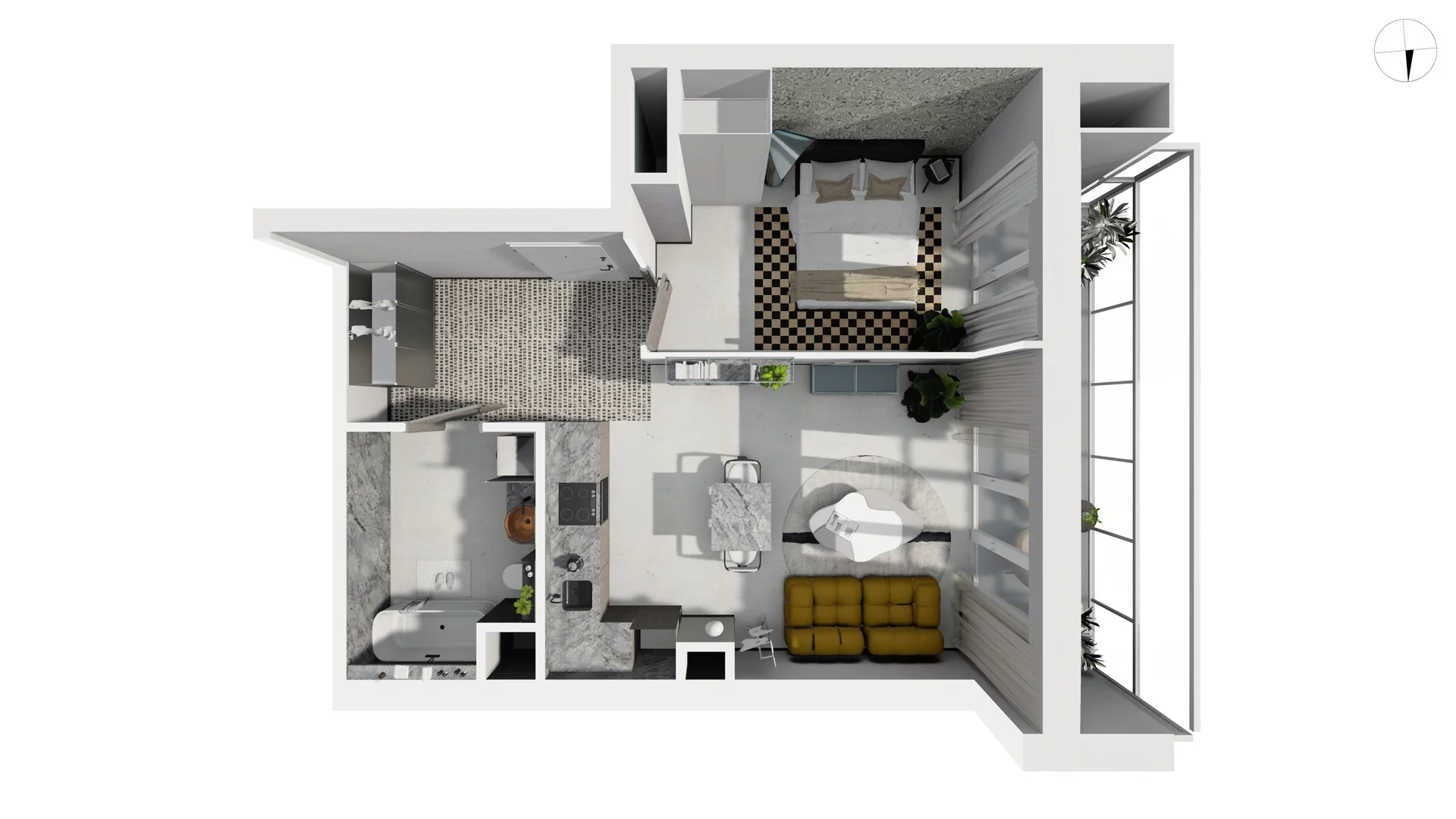 2 pokoje, apartament 49,80 m², piętro 1, oferta nr WLAD_A_A2.2.5, Miasto GDY, Gdynia, Śródmieście, ul. Władysława IV