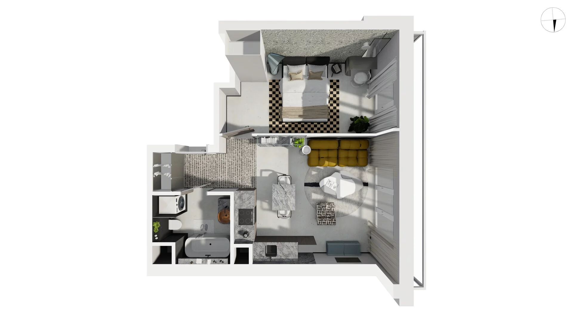 2 pokoje, apartament 44,60 m², piętro 4, oferta nr WLAD_A_A2.5.5, Miasto GDY, Gdynia, Śródmieście, ul. Władysława IV