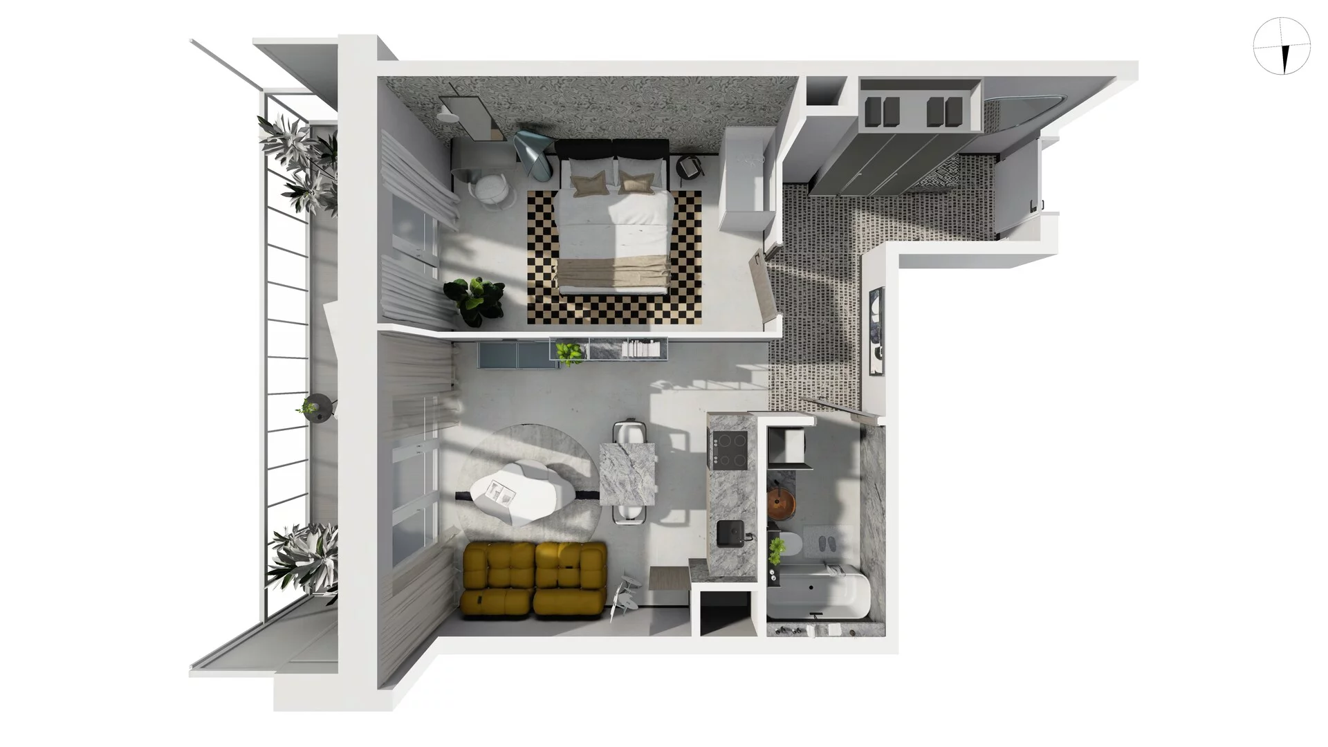 2 pokoje, apartament 47,80 m², piętro 5, oferta nr WLAD_A_A2.6.6, Miasto GDY, Gdynia, Śródmieście, ul. Władysława IV