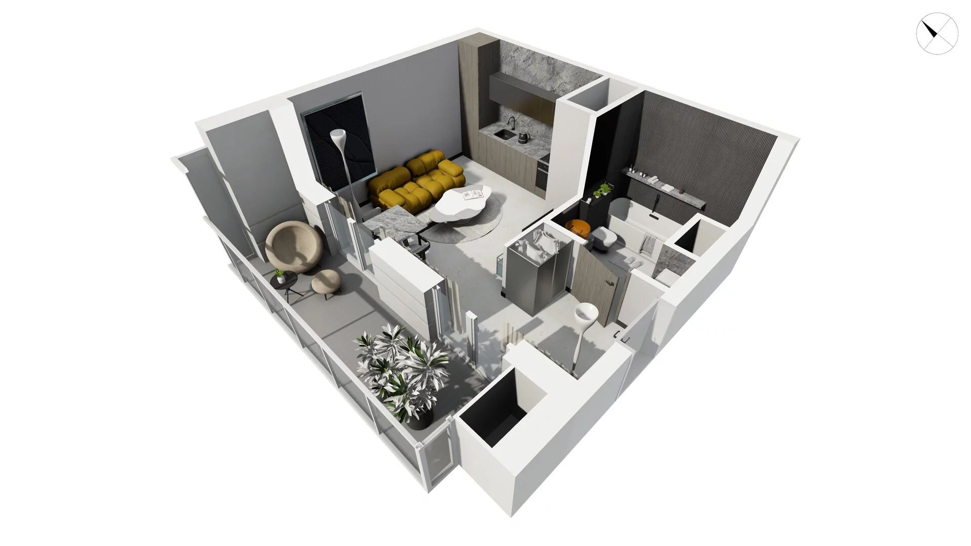 1 pokój, apartament 26,10 m², piętro 2, oferta nr WLAD_A_A3.3.2, Miasto GDY, Gdynia, Śródmieście, ul. Władysława IV