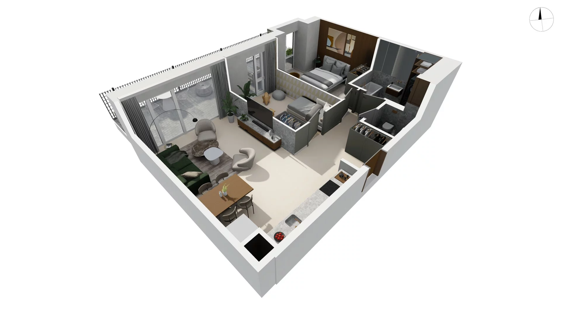 3 pokoje, apartament 64,50 m², parter, oferta nr TORU_A_A1.0.2, OFF Miasto, Gdańsk, Śródmieście, ul. Toruńska