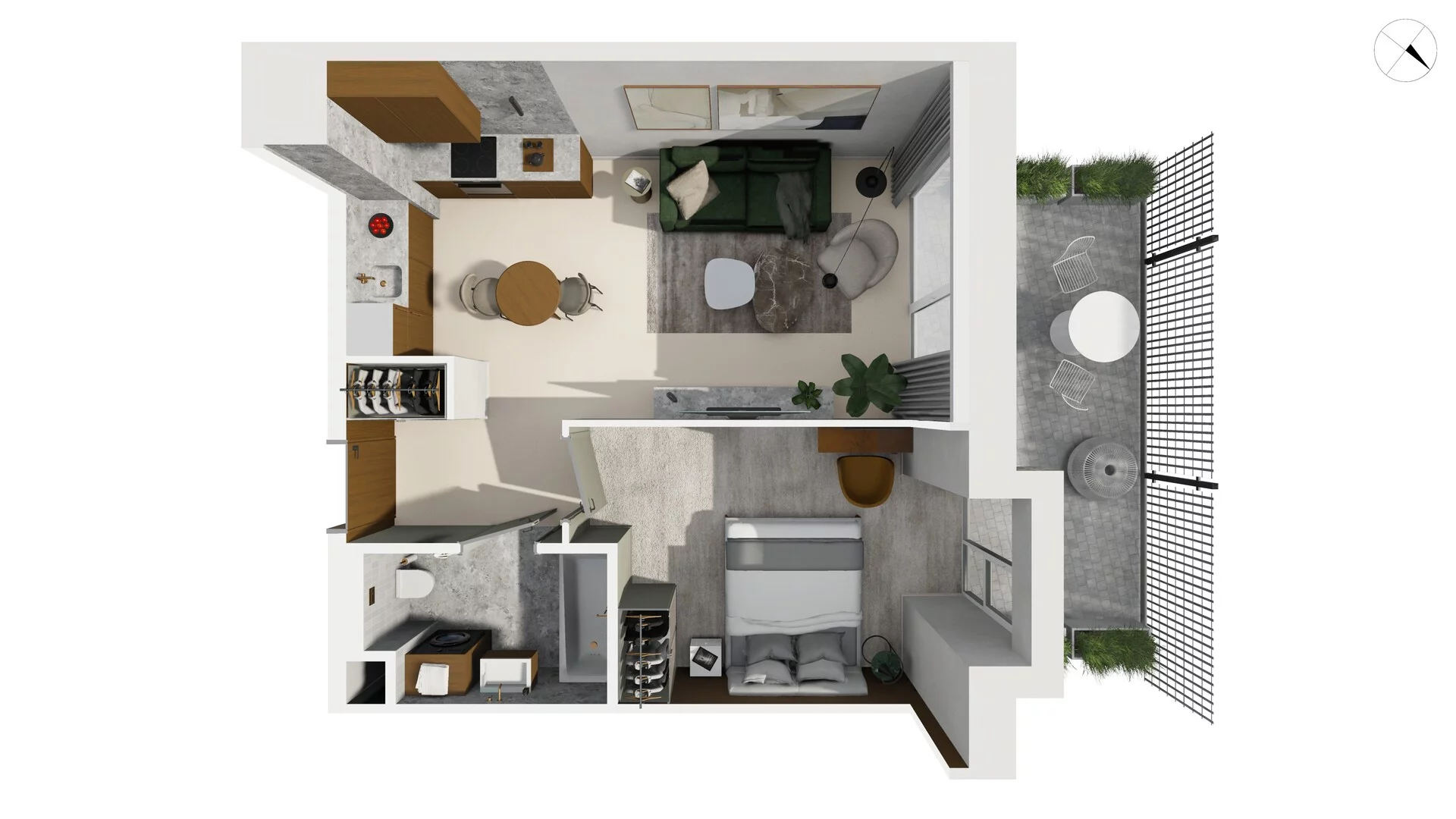 2 pokoje, apartament 42,80 m², parter, oferta nr TORU_A_A1.0.3, OFF Miasto, Gdańsk, Śródmieście, ul. Toruńska