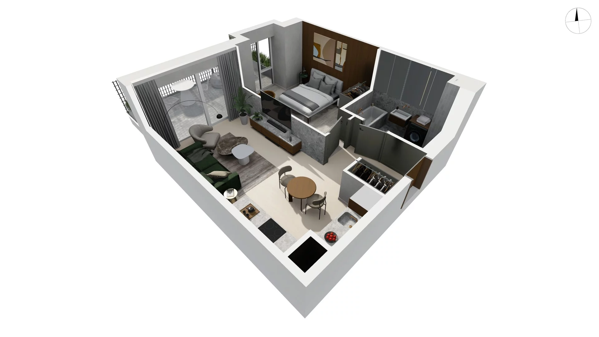 2 pokoje, apartament 42,80 m², parter, oferta nr TORU_A_A1.0.3, OFF Miasto, Gdańsk, Śródmieście, ul. Toruńska