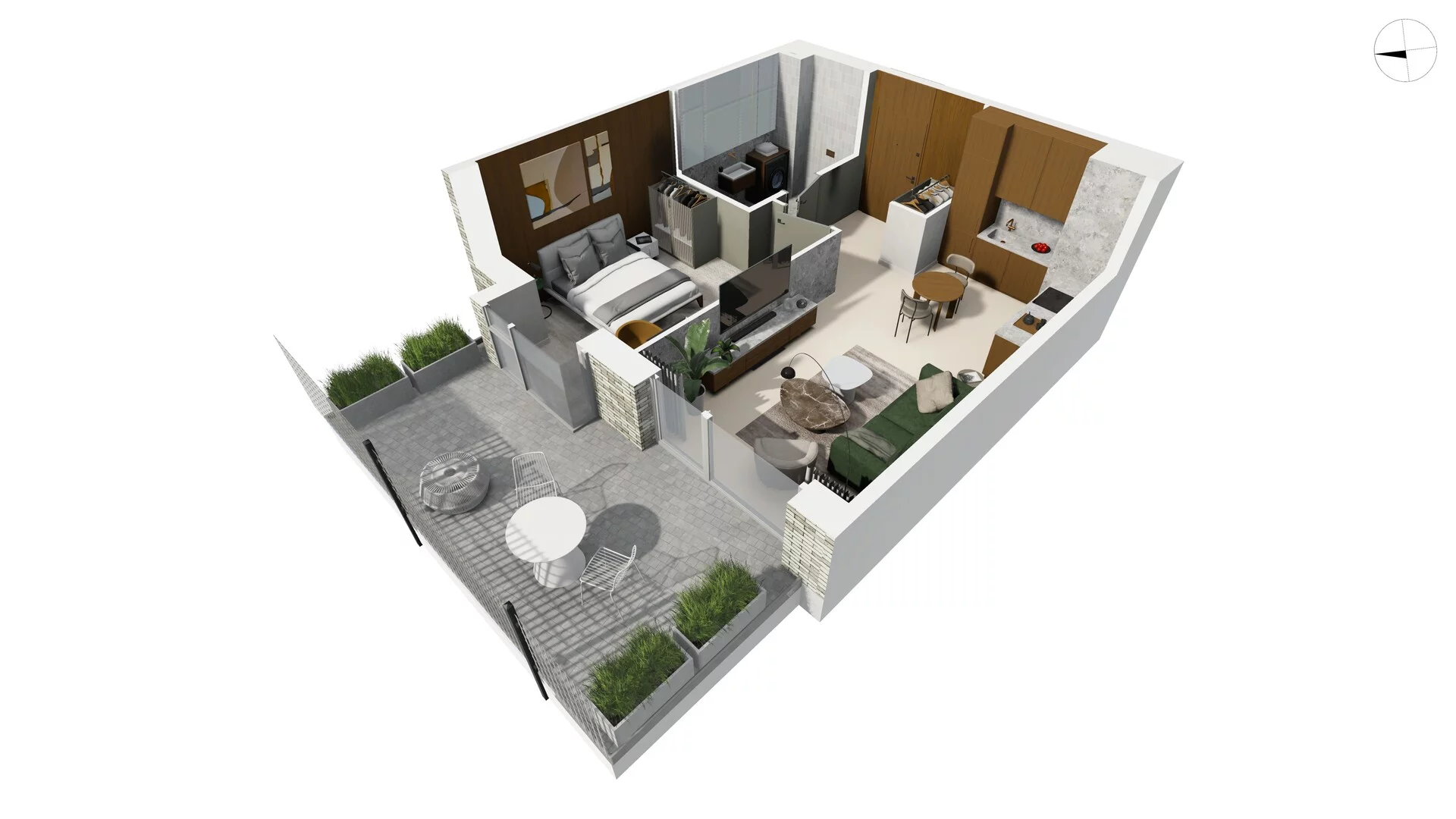 2 pokoje, apartament 42,80 m², parter, oferta nr TORU_A_A1.0.3, OFF Miasto, Gdańsk, Śródmieście, ul. Toruńska