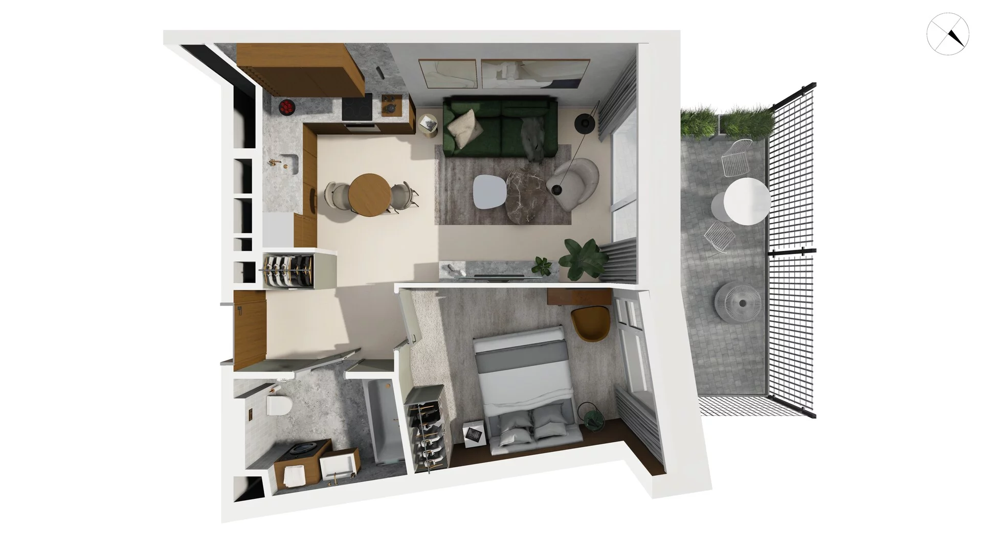2 pokoje, apartament 41,30 m², parter, oferta nr TORU_A_A1.0.4, OFF Miasto, Gdańsk, Śródmieście, ul. Toruńska