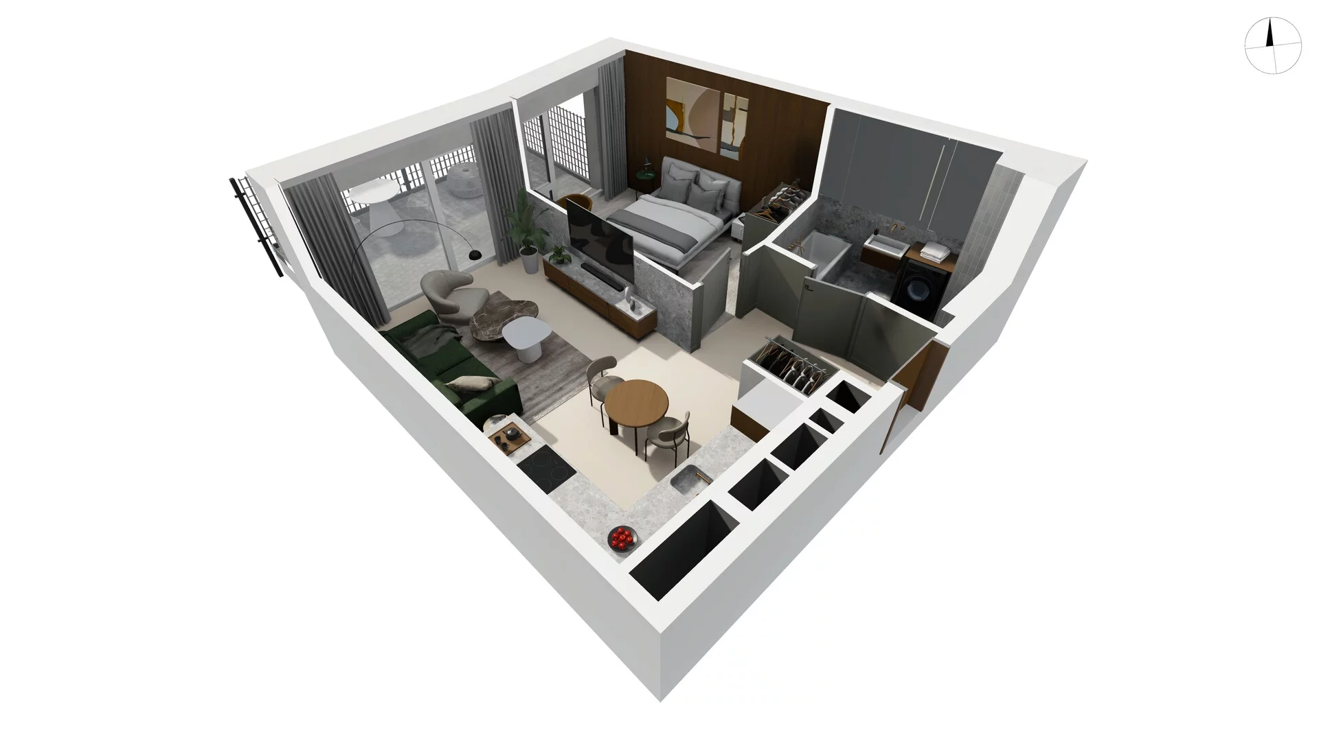 2 pokoje, apartament 41,30 m², parter, oferta nr TORU_A_A1.0.4, OFF Miasto, Gdańsk, Śródmieście, ul. Toruńska