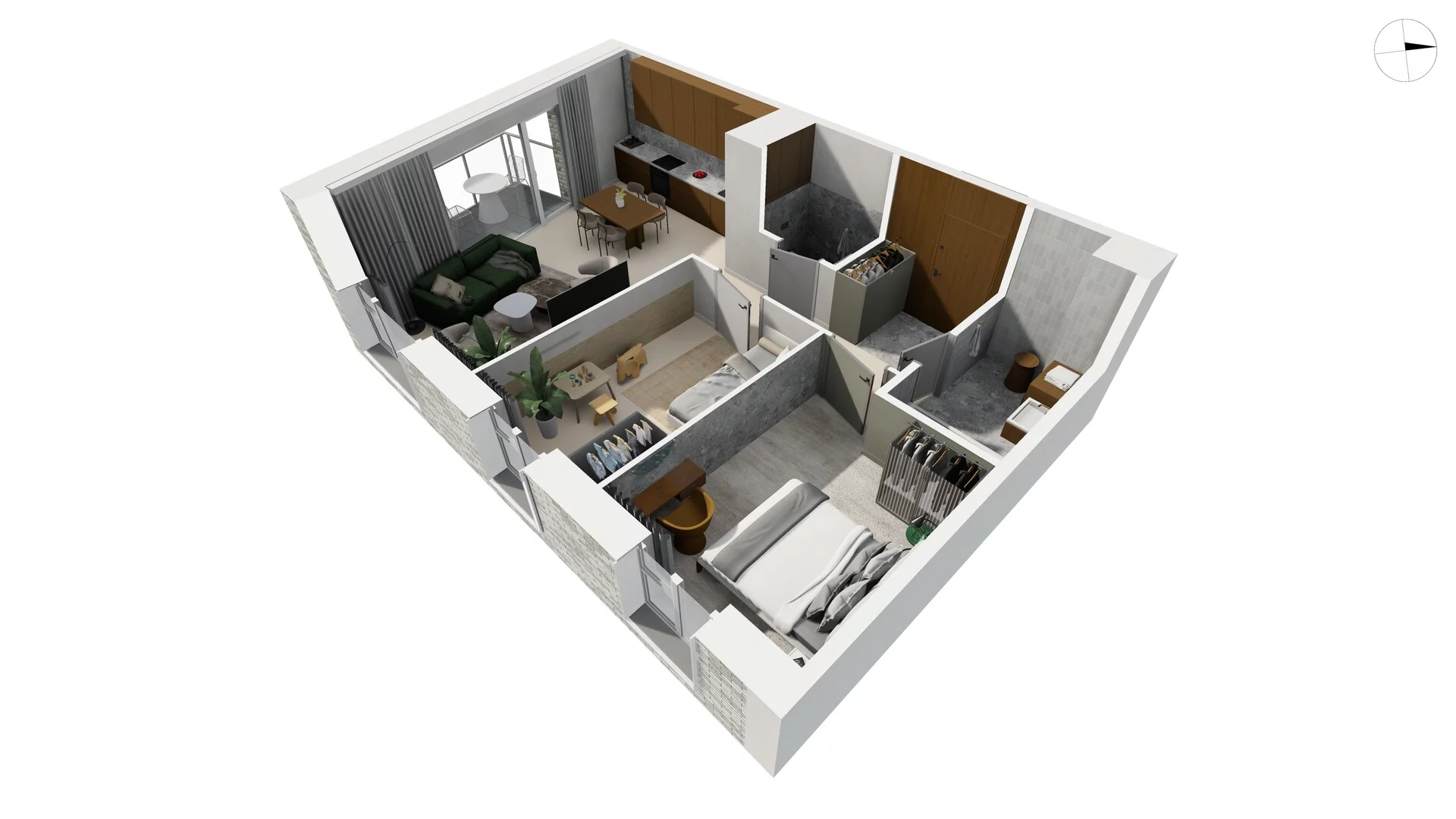 3 pokoje, apartament 61,90 m², piętro 1, oferta nr TORU_A_A1.1.3, OFF Miasto, Gdańsk, Śródmieście, ul. Toruńska