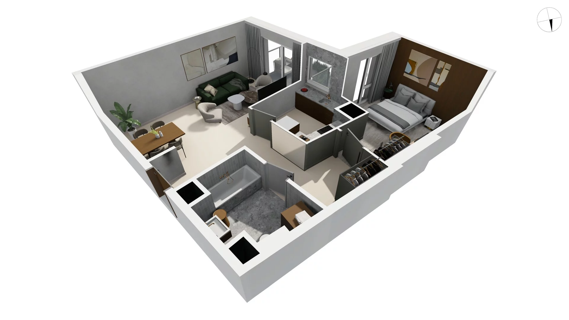 2 pokoje, apartament 59,40 m², piętro 4, oferta nr TORU_A_A1.4.10, OFF Miasto, Gdańsk, Śródmieście, ul. Toruńska