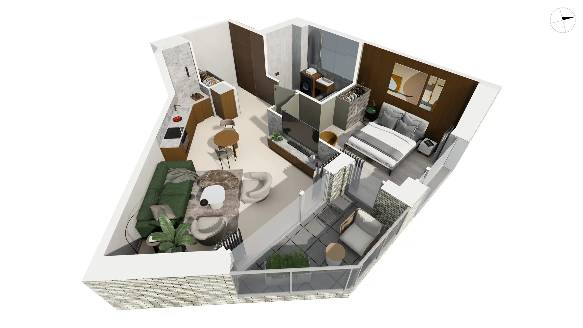 2 pokoje, apartament 46,10 m², piętro 4, oferta nr TORU_A_A1.4.8, OFF Miasto, Gdańsk, Śródmieście, ul. Toruńska