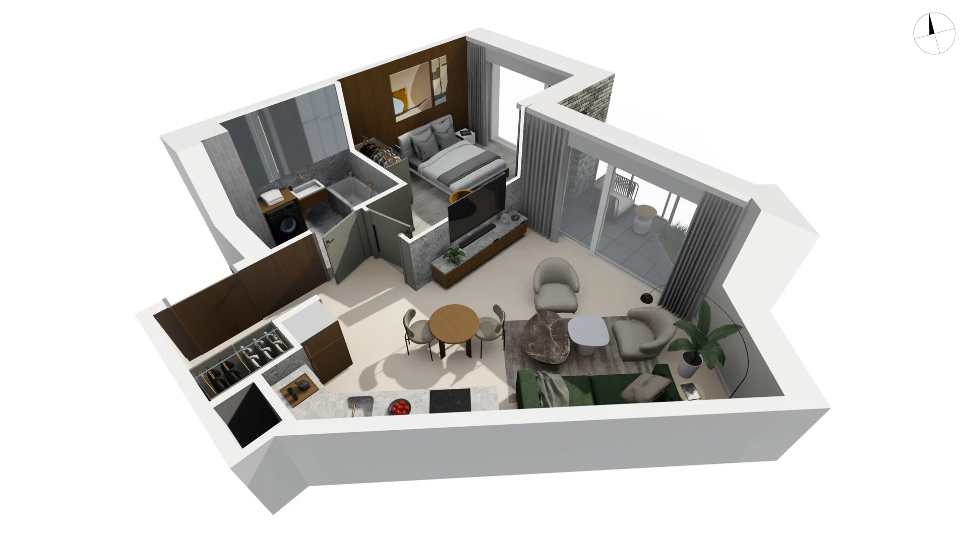2 pokoje, apartament 46,10 m², piętro 4, oferta nr TORU_A_A1.4.8, OFF Miasto, Gdańsk, Śródmieście, ul. Toruńska