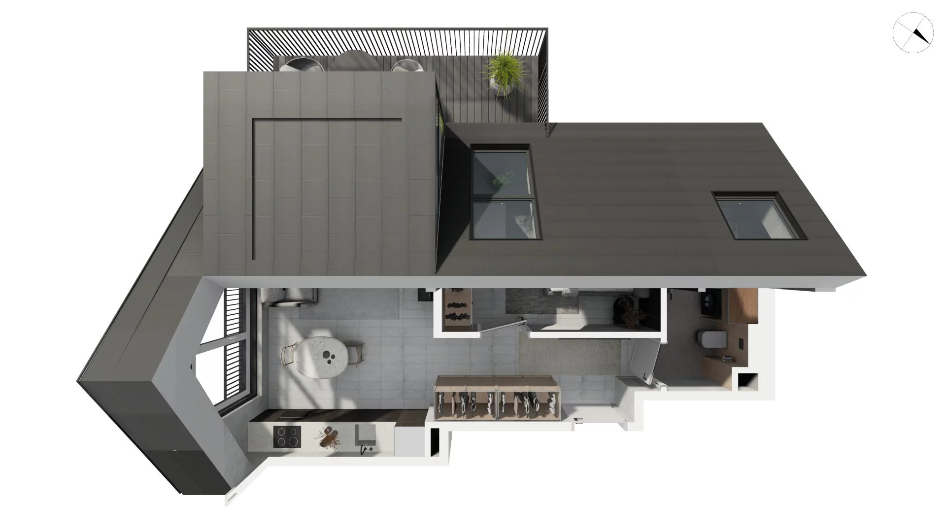 2 pokoje, apartament 45,30 m², piętro 3, oferta nr DANT_DANT_A1.4.4, Ukryte, Gdańsk, Aniołki, ul. Dantyszka