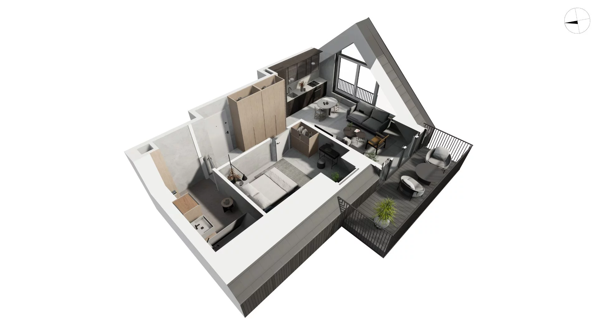 2 pokoje, apartament 45,30 m², piętro 3, oferta nr DANT_DANT_A1.4.4, Ukryte, Gdańsk, Aniołki, ul. Dantyszka