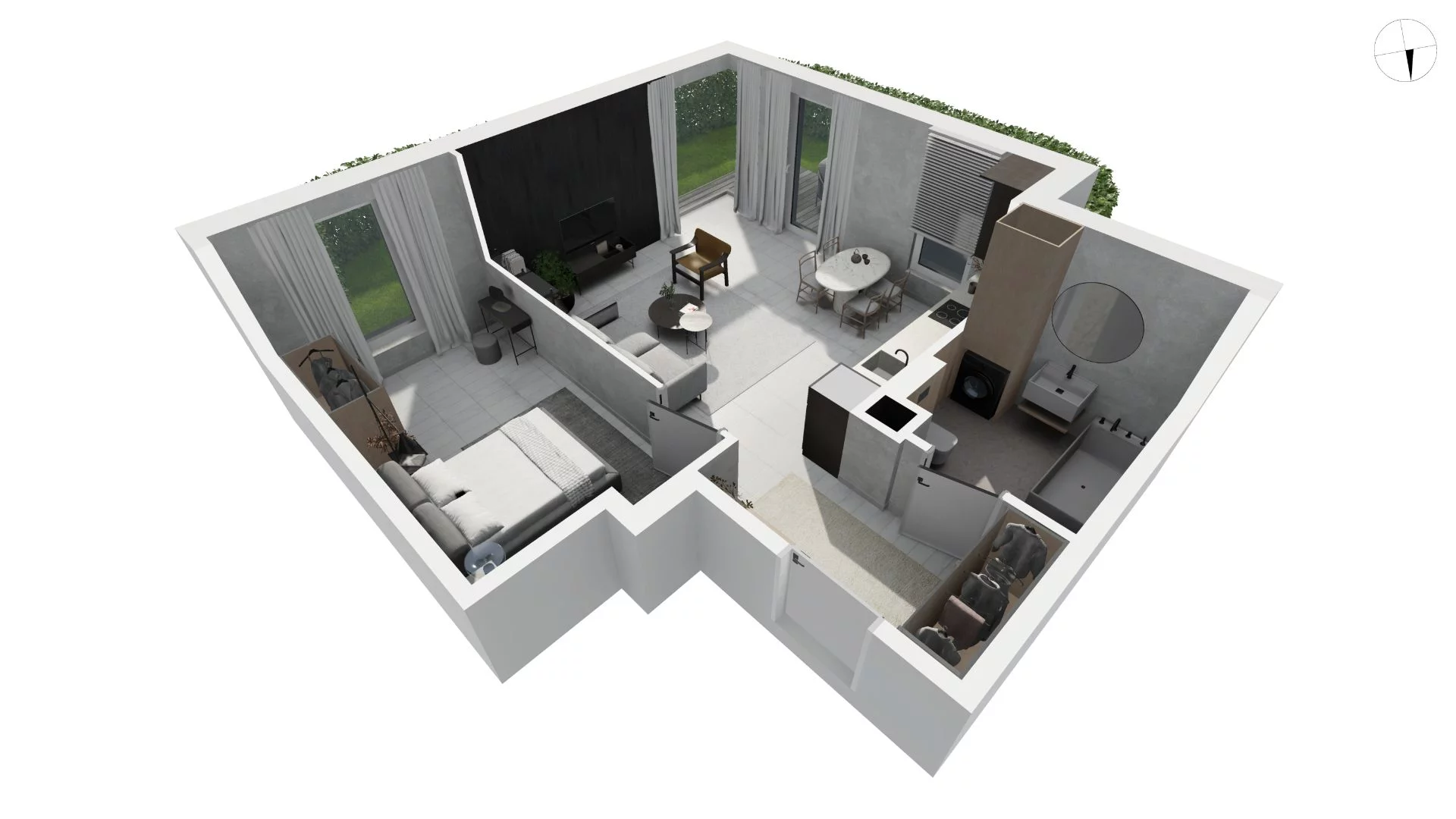 2 pokoje, apartament 55,00 m², parter, oferta nr DANT_DANT_A2.1.3, Ukryte, Gdańsk, Aniołki, ul. Dantyszka