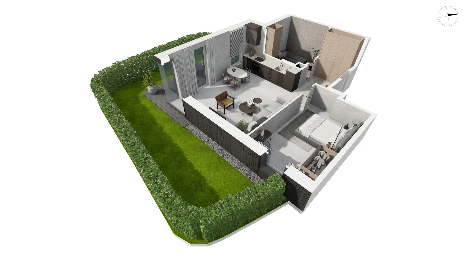 2 pokoje, apartament 55,00 m², parter, oferta nr DANT_DANT_A2.1.3, Ukryte, Gdańsk, Aniołki, ul. Dantyszka
