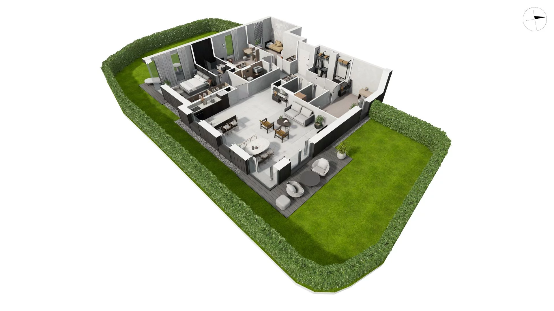 5 pokoi, apartament 145,50 m², parter, oferta nr DANT_DANT_B2.1.3, Ukryte, Gdańsk, Aniołki, ul. Dantyszka