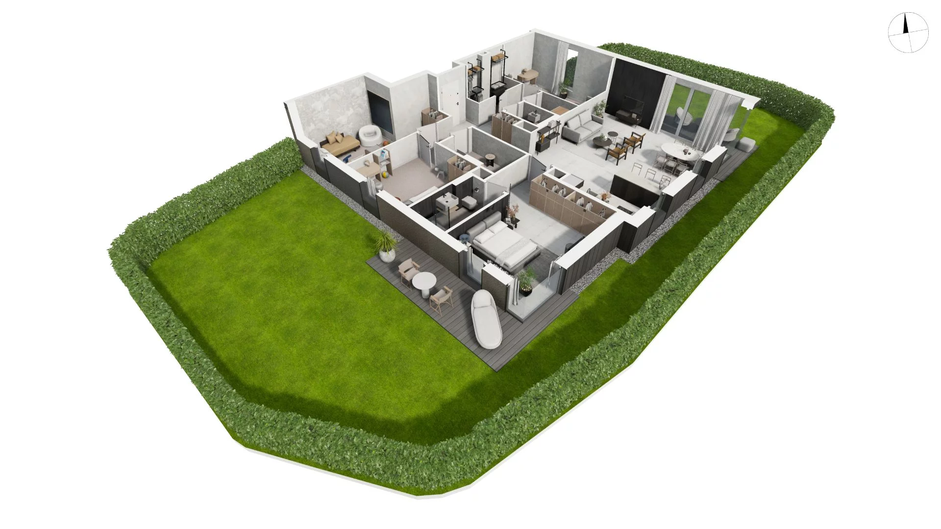 5 pokoi, apartament 145,50 m², parter, oferta nr DANT_DANT_B2.1.3, Ukryte, Gdańsk, Aniołki, ul. Dantyszka