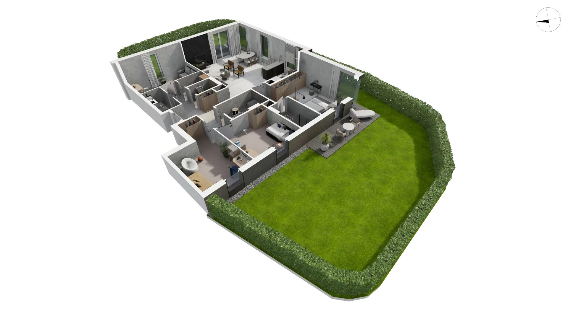 5 pokoi, apartament 145,50 m², parter, oferta nr DANT_DANT_B2.1.3, Ukryte, Gdańsk, Aniołki, ul. Dantyszka