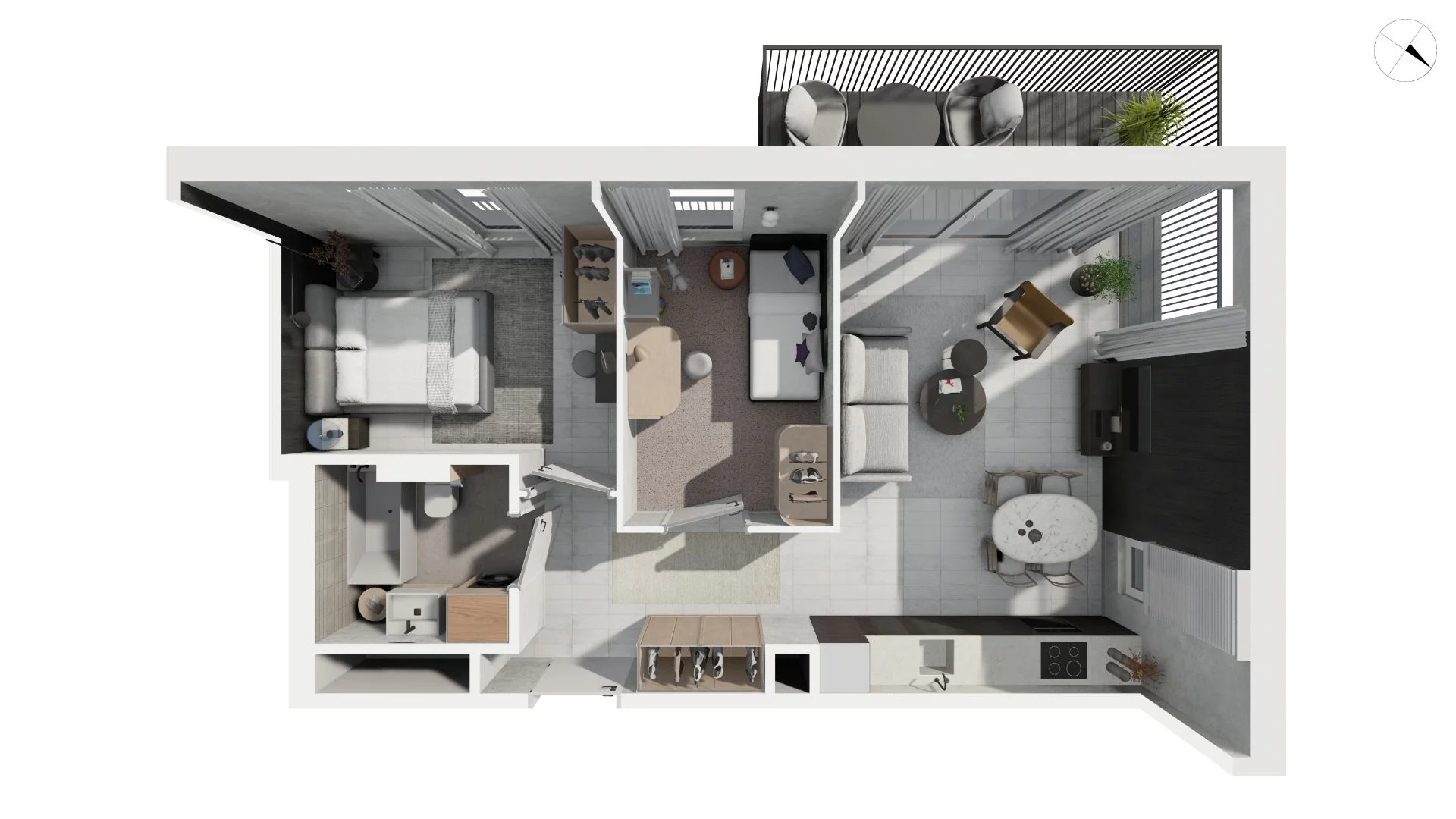 3 pokoje, apartament 55,90 m², piętro 2, oferta nr DANT_DANT_B2.3.1, Ukryte, Gdańsk, Aniołki, ul. Dantyszka