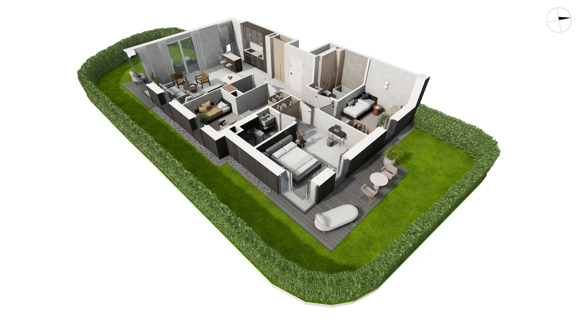 4 pokoje, apartament 98,10 m², parter, oferta nr DANT_DANT_B3.1.2, Ukryte, Gdańsk, Aniołki, ul. Dantyszka