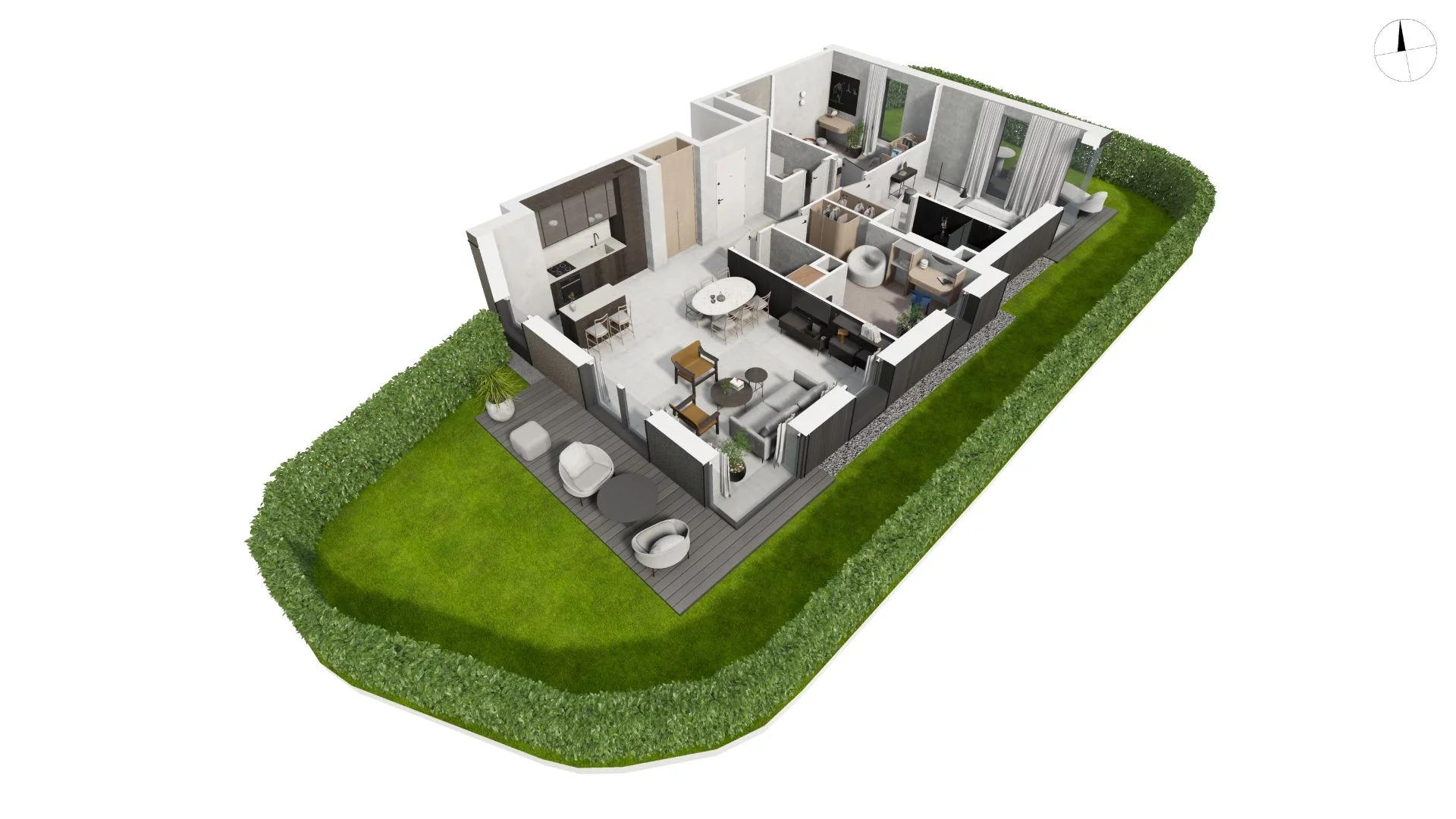 4 pokoje, apartament 98,10 m², parter, oferta nr DANT_DANT_B3.1.2, Ukryte, Gdańsk, Aniołki, ul. Dantyszka